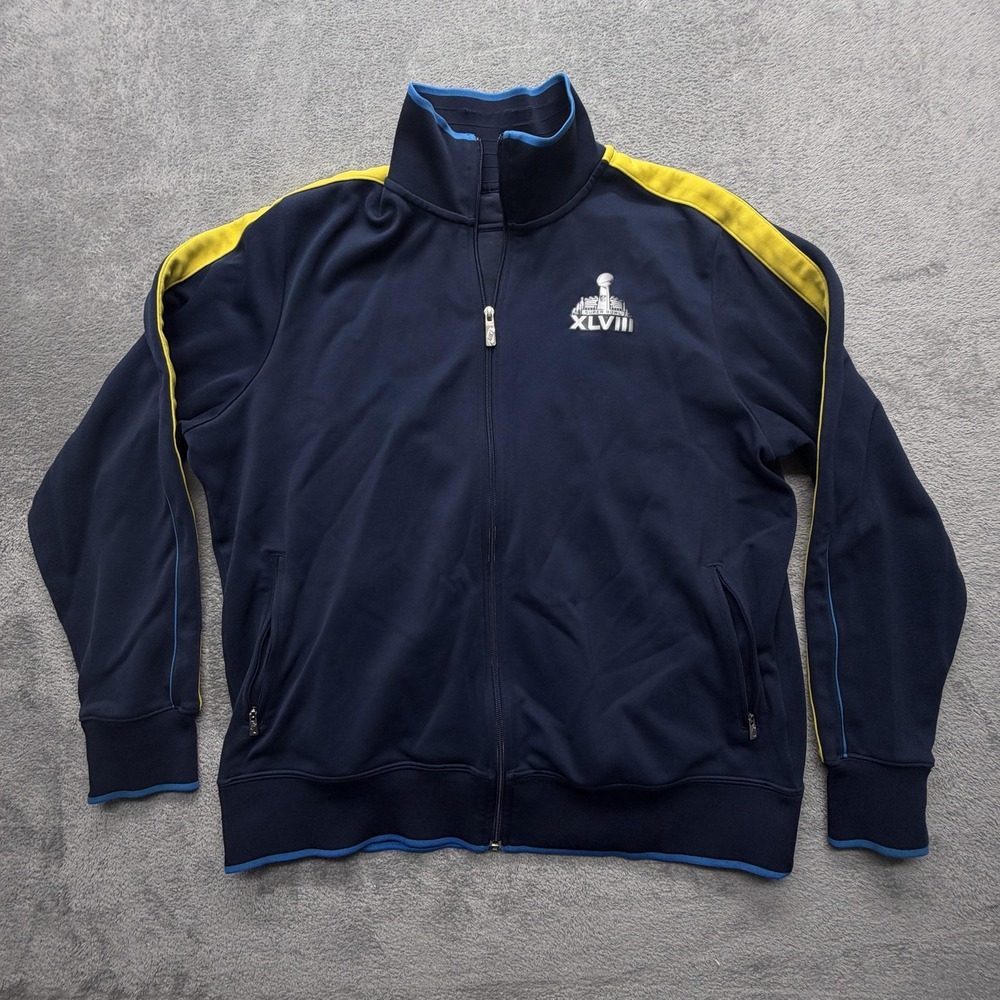 Super Bowl XLVIII Jacket Mens 2XL Blue NFL Football‎ Nike Full Zip Track